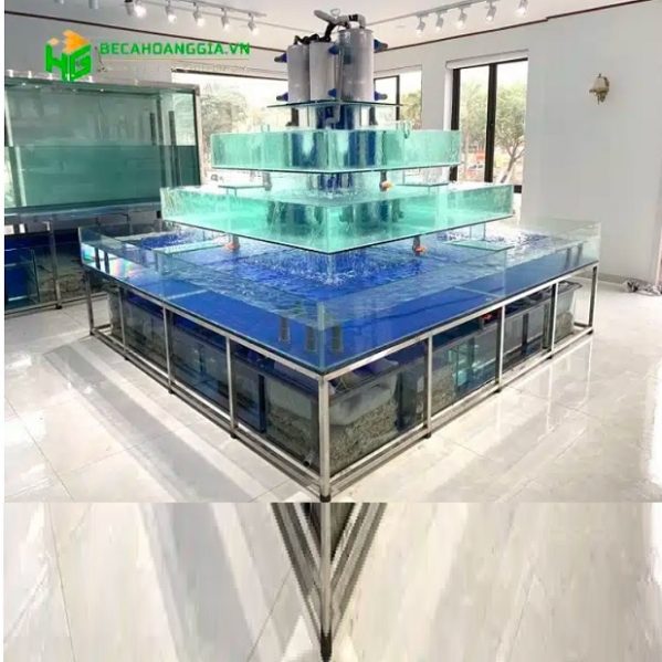 Bể hải sản 4 tầng chồng kính
