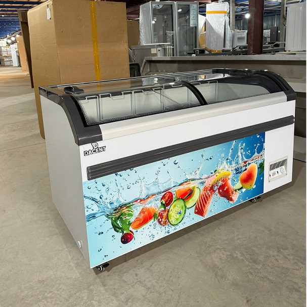 Tủ đông trưng bày mặt kính cong - Ảnh 2