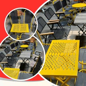 Bộ bàn ghế cafe xếp gọn Bàn thích hợp không gian ngoài trời