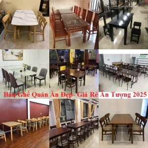 Mẫu bàn ghế quán ăn đẹp ấn tượng năm 2025