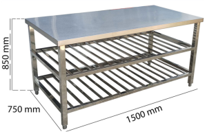 Bànchặt inox 3 tầng có 2 nan dưới