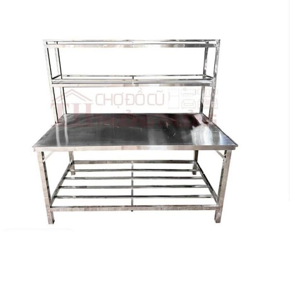 Bàn chặt inox 2 tầng có giá