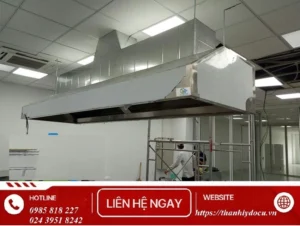 chụp hút khói bếp công nghiệp thường có kích thước lớn và được thiết kế theo diện tích